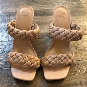 A New Day Women's Braided Nude Heels